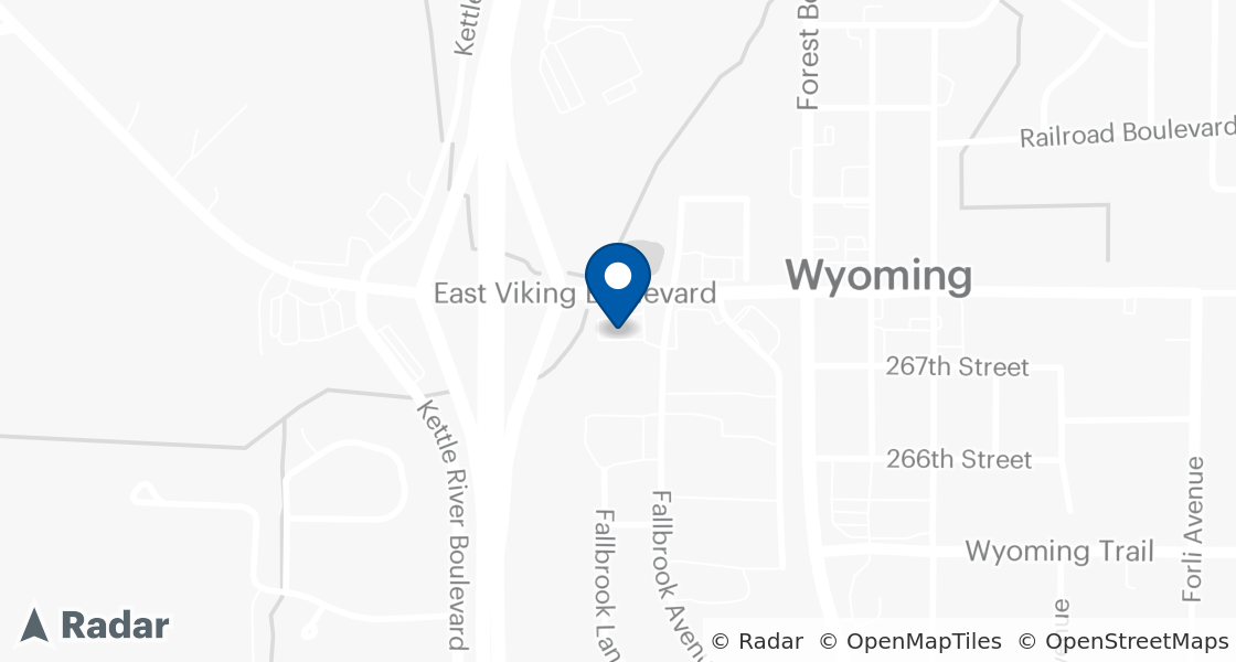 Map of Dairy Queen Location:: 5111 E Viking Blvd, Wyoming, MN, 55092-8037